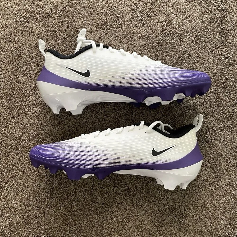 Nike Vapor Speed 3 White Court Purple Football Cleats Mens Size 13 HM8849-101